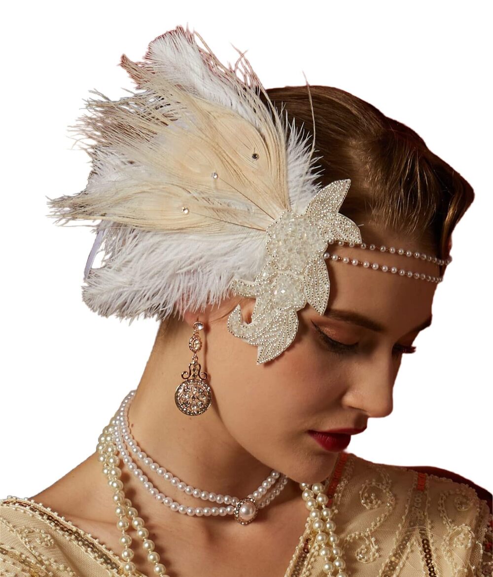 4002 Flapper Headband 1920s Accessory Roaring 1920s Headpieces Great Gatsby